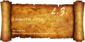Leopold Zita névjegykártya